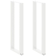 Set di 2 gambe per tavolo da bar a forma di U 40 x 110-111 cm estetica moderna con piedini regolabili acciaio bianco 02_0057481