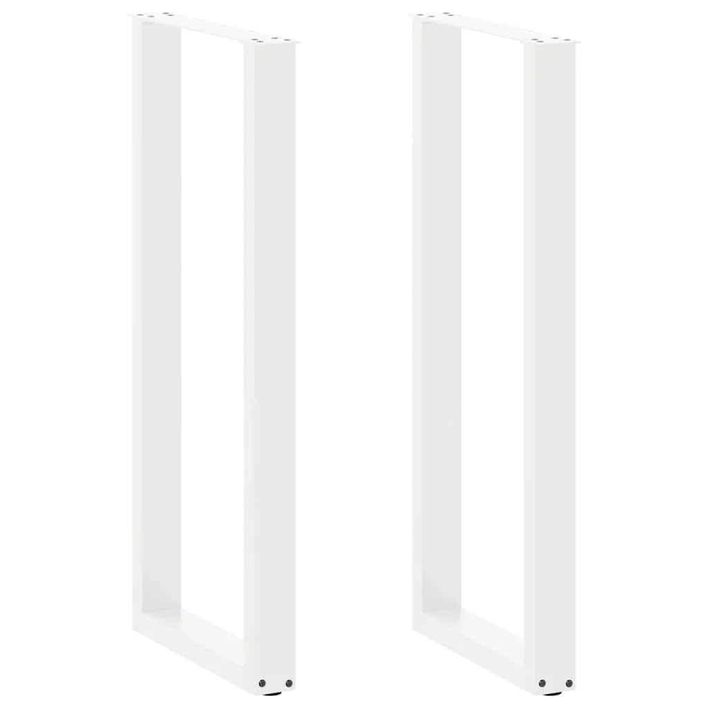 Set di 2 gambe per tavolo da bar a forma di U 40 x 110-111 cm estetica moderna con piedini regolabili acciaio bianco 02_0057481