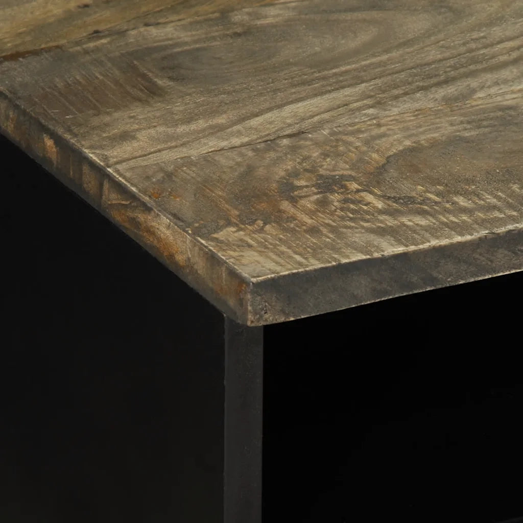 Tavolino Grigio Chiaro 80x54x40 cm in Legno Massello di Mango 4017805
