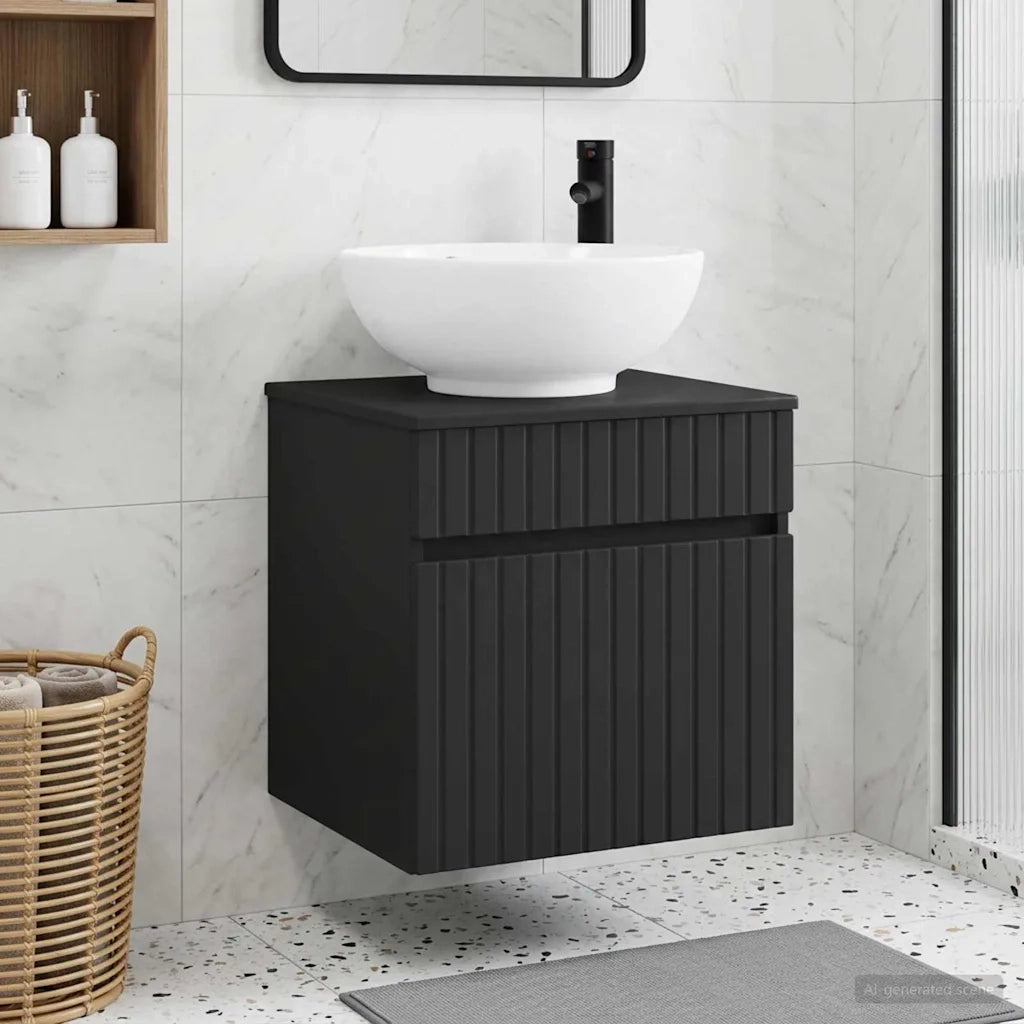 Mobile lavabo da parete Nero 49 x 44,5 x 66,5 cm 890603