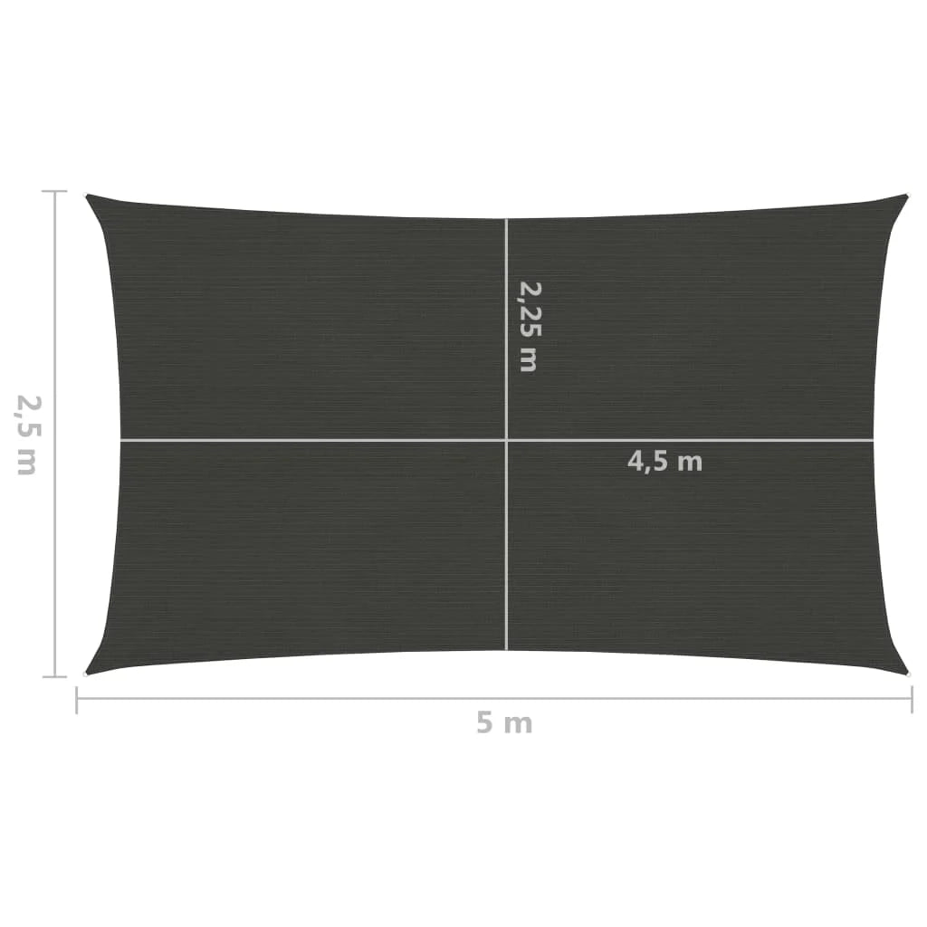 Vela ombreggiante/ombrellone 160 g/m² antracite 2,5 x 5 m HDPE 02_0008909