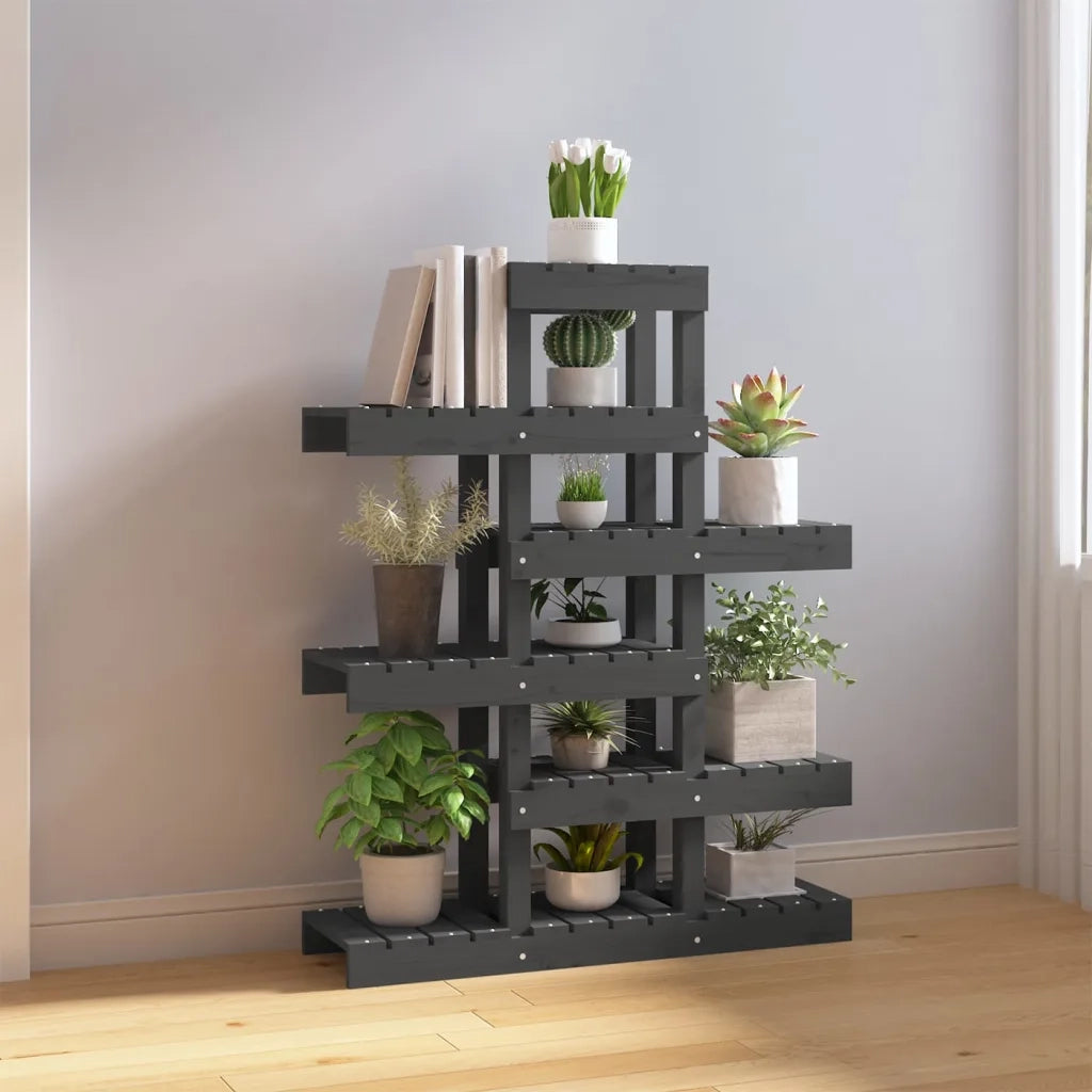 Supporto per piante | Sostegno per piante Grigio 85x25x109,5cm Legno Massello di Pino