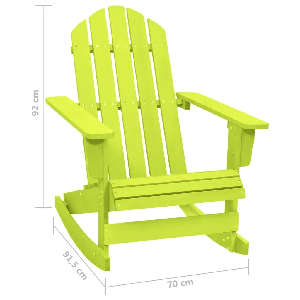 Sedia a Dondolo Giardino Adirondack in Legno di Abete Verde 315886