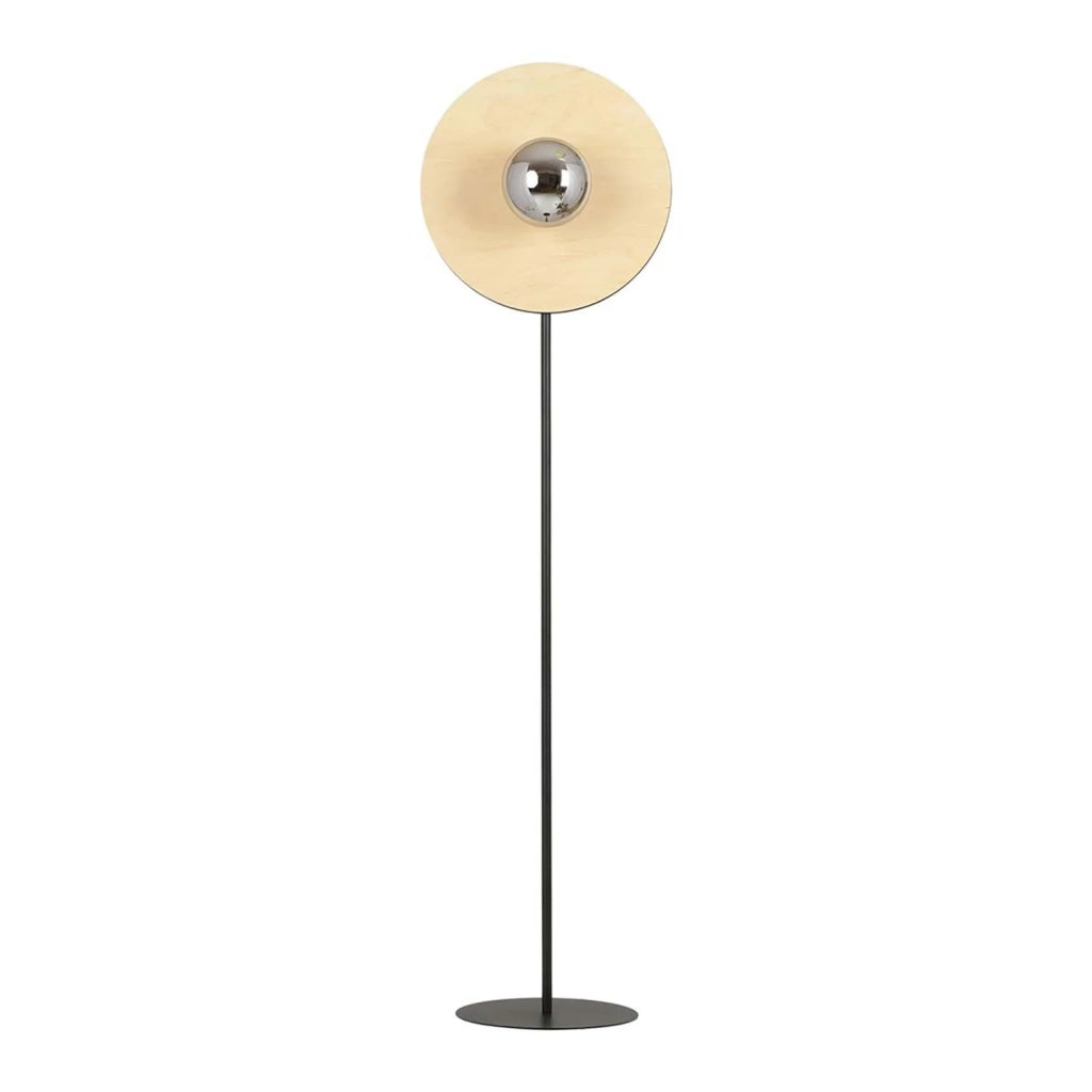 Piantana Moderno Brigid Acciaio Nero Marrone Grigio 1 Luce E14 Ip20