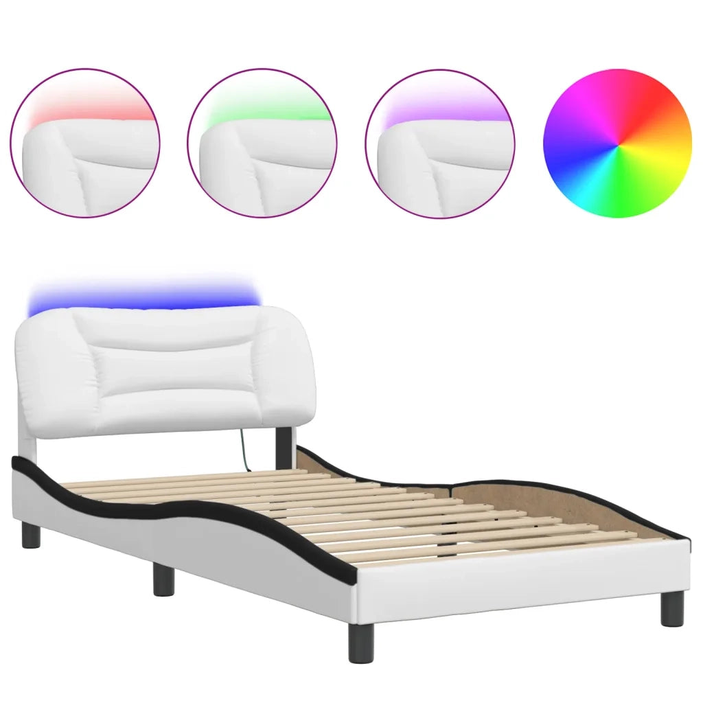 Giroletto con LED senza Materasso Hvar Bianco e Nero 100x200 cm 3213919