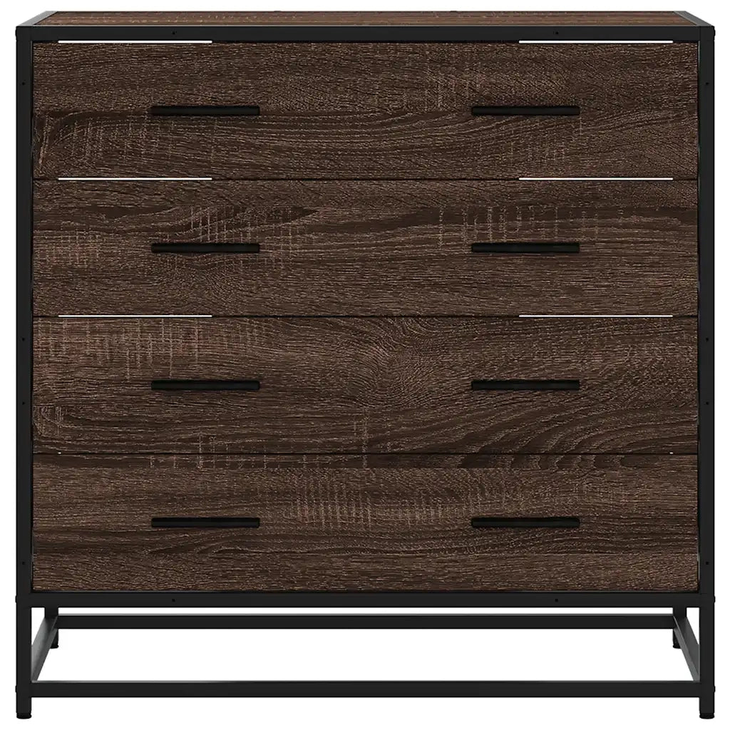 Cassettiera Rovere Marrone 70x41x70 cm in Legno Multistrato 849083