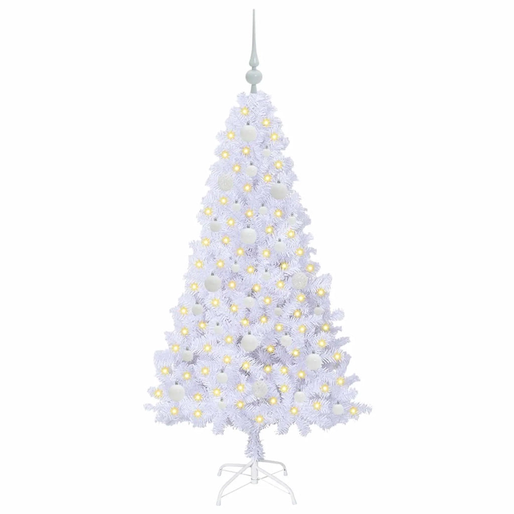 Albero di Natale | Decorazioni natalizie artificiale Bianco 150 cm PVC e Acciaio