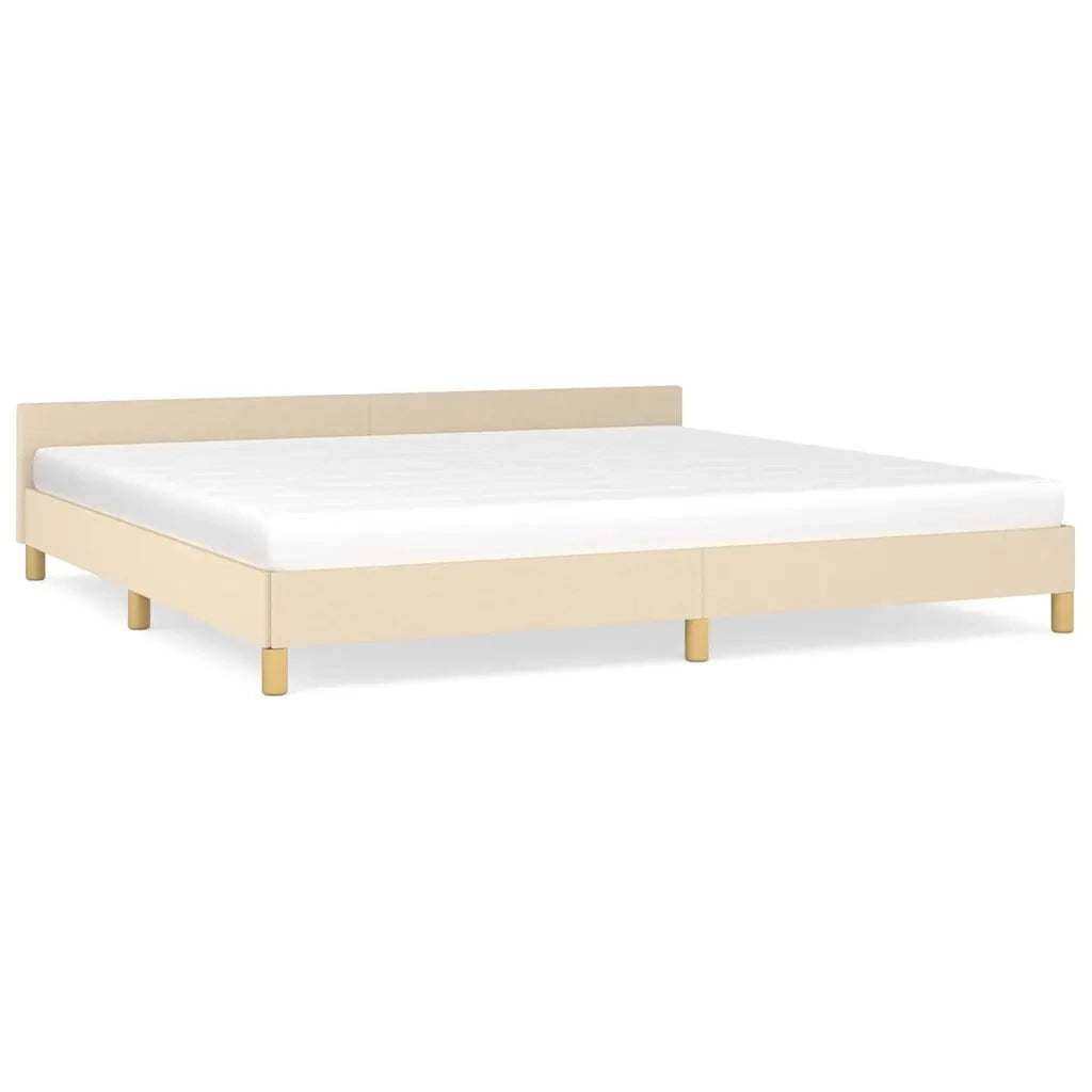 Giroletto senza Materasso-Struttura Letto Crema 200x200 cm in Tessuto 328199