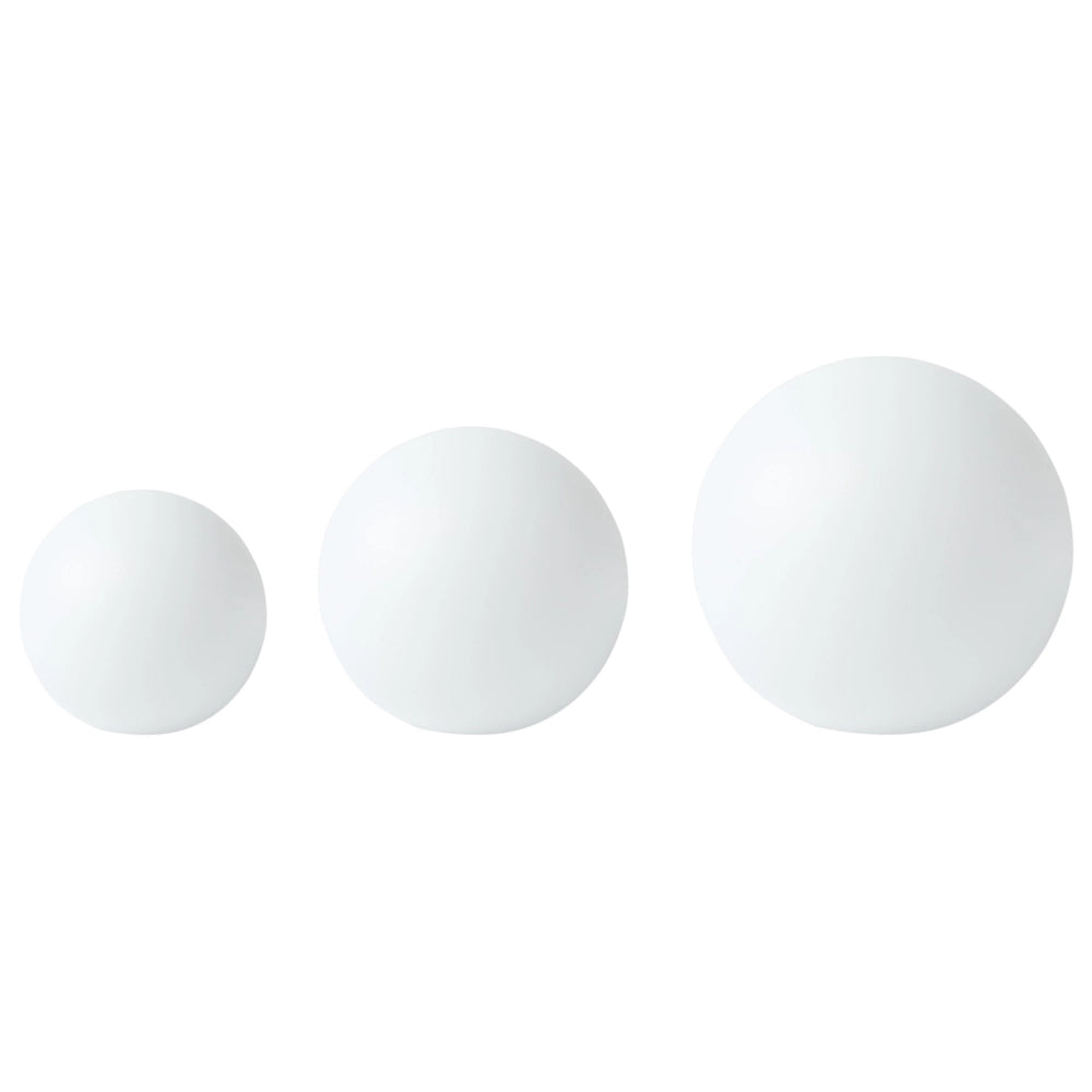 Set di 3 lampade sferiche a energia solare LED da esterno 30 cm in materiale sintetico impermeabile bianco con telecomando illuminazione da giardino