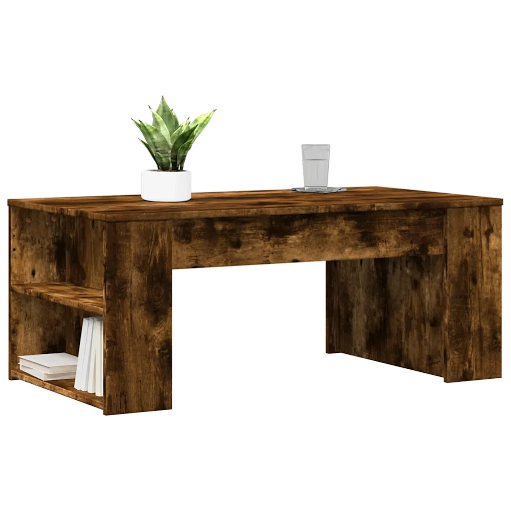 Tavolino da Salotto-Tavolino da soggiorno-Tavolo Rovere Fumo 102x55x42 cm Legno Multistrato 861533
