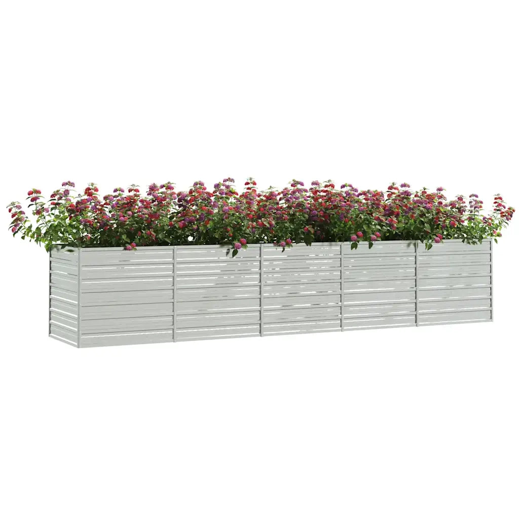 Letto Rialzato Giardino 400x80x77 cm in Acciaio Zincato Argento cod mxl 46247