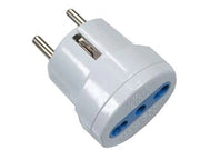 ADATTATORE BIPASSO 2P+T SPINA SCHUKO BIANCO- - spina 16A presa 10/16A bianco - 20 pezzi SYNTESY