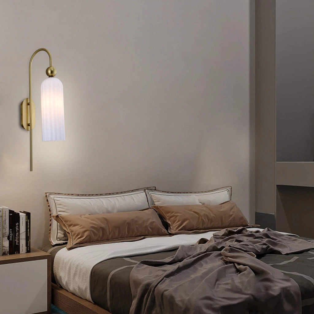 Applique da parete glamour Piega oro/bianco 1xE14 Light Prestige