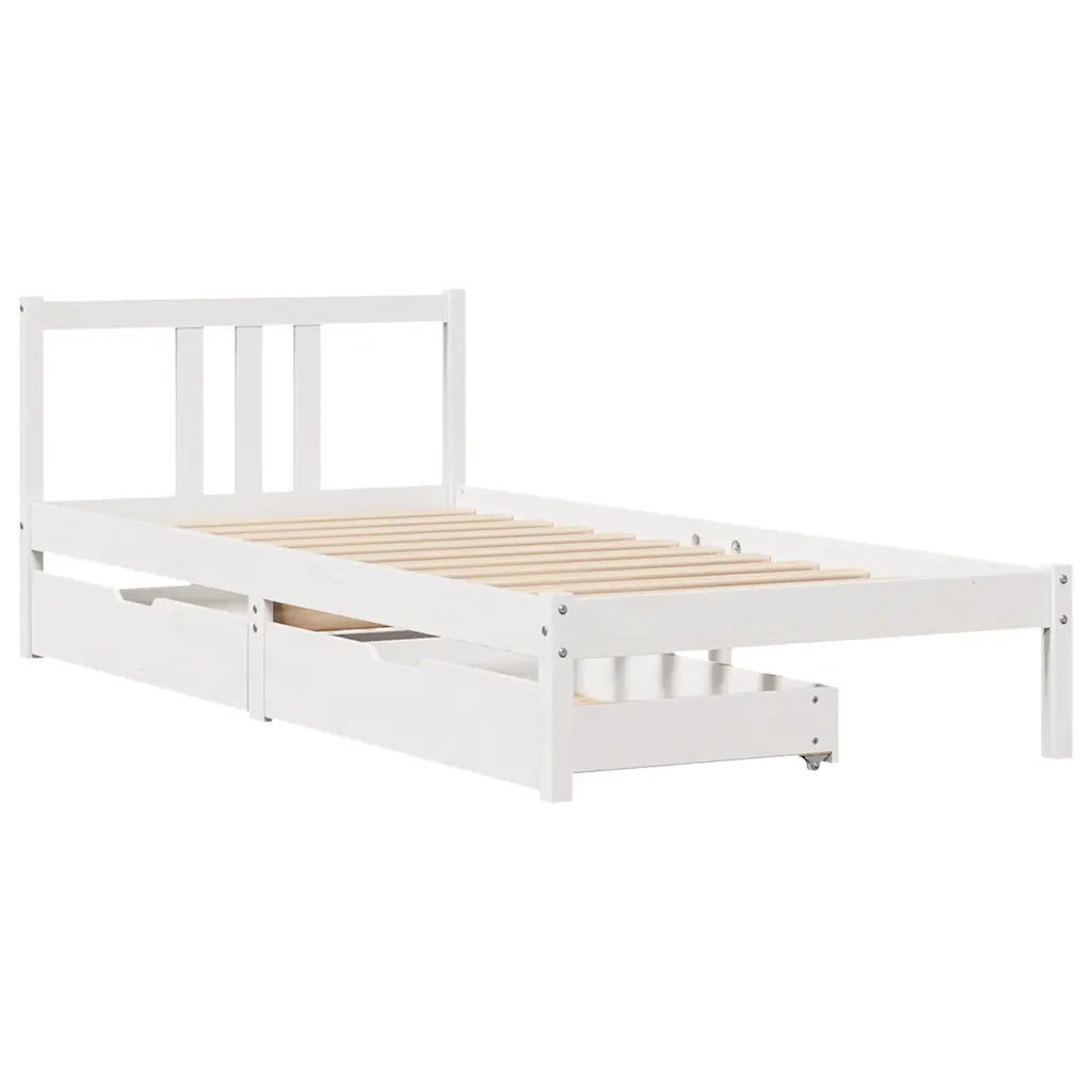 Letto senza Materasso Bianco 90x200 cm Legno Massello di Pino 3301631