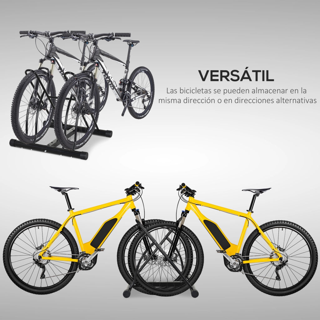 Sostegno Biciclette 2 Posti ¨C zephmum ¨C Nero 60x54x57 cm
