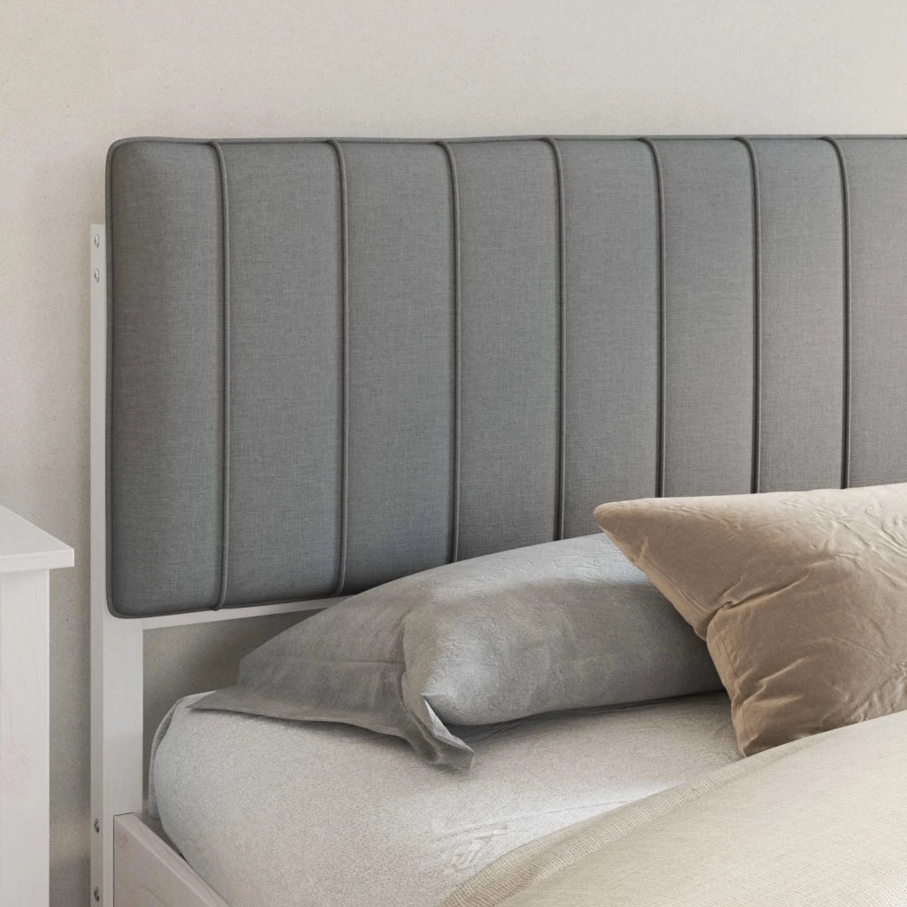 Letto con Testiera Rivestita Grigio chiaro 200 x 200 cm 3405576