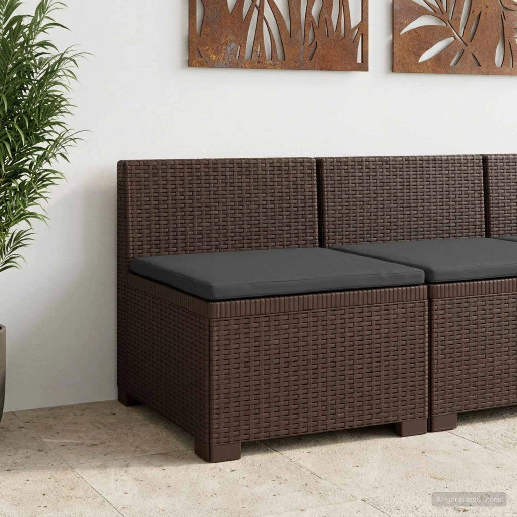 Divano da Giardino a 1 Posto con Cuscino Aspetto Rattan PP 8011765