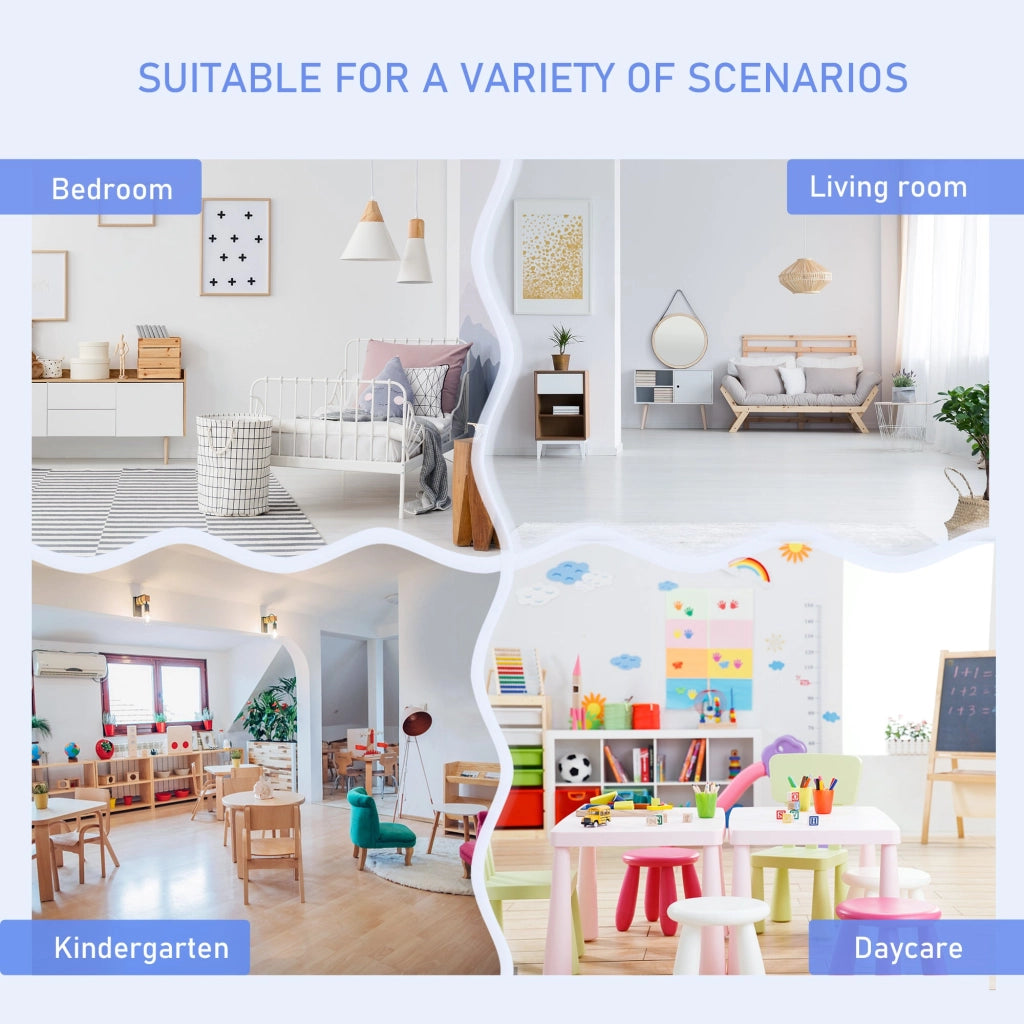 Set Tavolo per Bambini con 2 Sedie e Cassapanca in Legno per Cameretta Bianco e Grigio