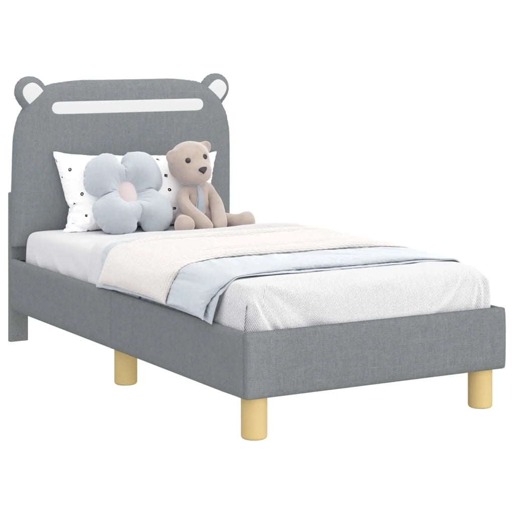 Struttura letto per bambini con testata Grigio Chiaro Tessuto