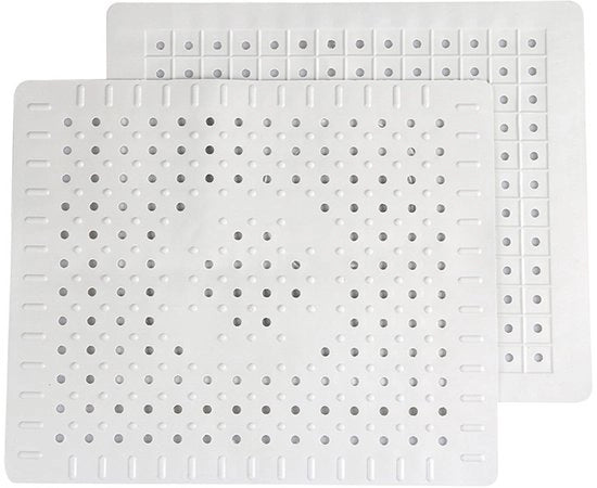 2 x Matrice per Gootstene Rettilineo - Matrice per Gootstene - Asciugamani per Drenaggio - Mat per Gootstene, Spatwand, Mandrino di Scarico - Bianco - 31 x 26 cm - Gomma