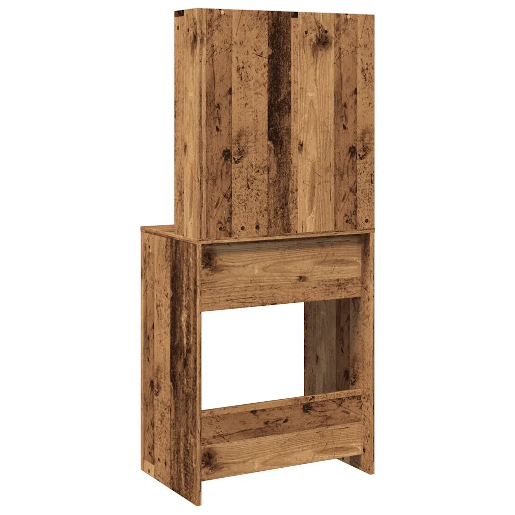 Toeletta | Tavolo da Trucco con LED Legno Antico 60x40x140 cm
