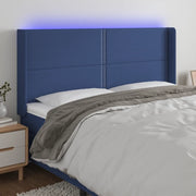 Testiera a LED-Testata con LED Blu 203x16x118/128 cm in Tessuto 982411