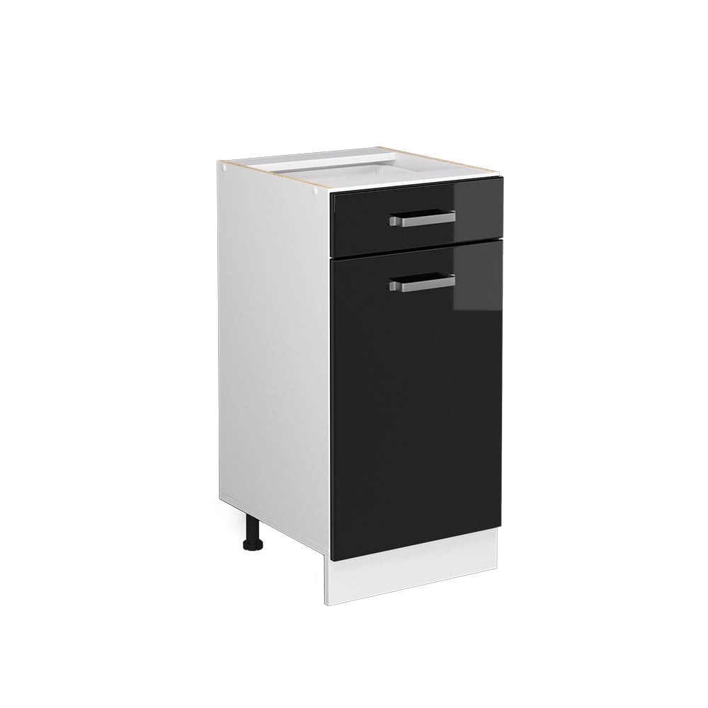 Vicco Mobiletto base per cucina Nero lucido 40 cm senza piano di lavoro