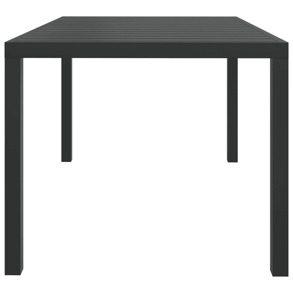 Tavolo da Giardino Nero 150x90x74 cm in Alluminio e WPC 42791