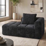 DIVANO Chaise longue 158x90x60 cm Chenille Nero con cuscino