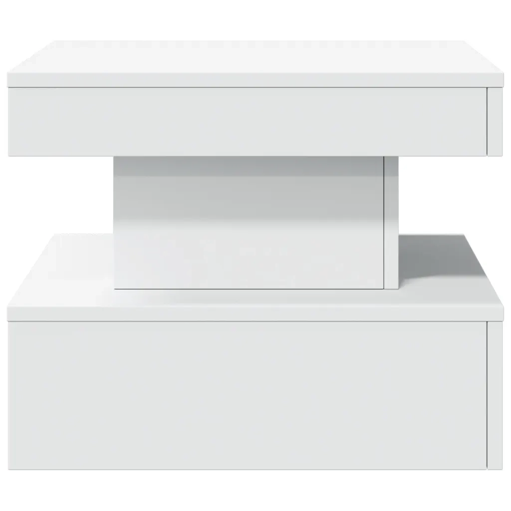 Tavolino da Salotto-Tavolino da soggiorno con Luci LED Bianco 50x50x40 cm 298658