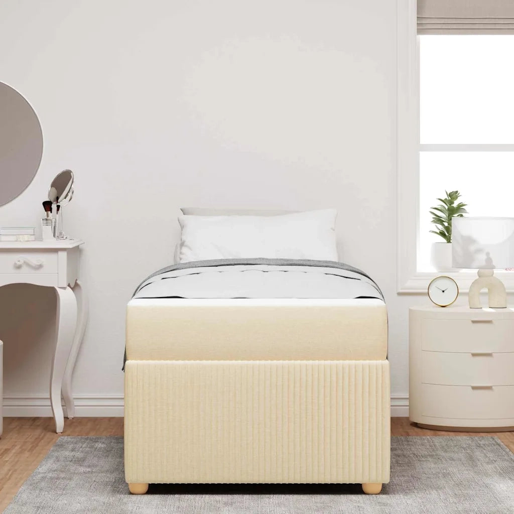 Struttura del letto con materasso Crema 80 x 200 cm Tessuto 3398319