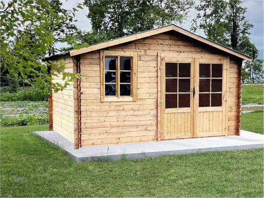 Casetta legno Lisa 400x400 spessore parete 28mm porta doppia finestra apribile