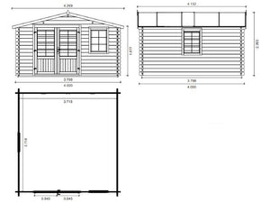 Box in legno Valencia cm400x400 Losa abete grezzo non trattato