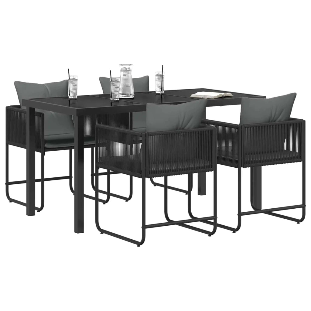 Set da Pranzo per Giardino 5 pcs Nero e antracite 3448908