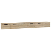 Set di 2 pensili a parete multifunzionali 102 x 30 x 20 cm realizzati in legno ingegnerizzato di rovere Sonoma 02_0055231