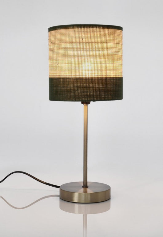 Lampada da Tavolo Acciaio Beige Boho da Interno H40 - ZAIN Colore: Verde