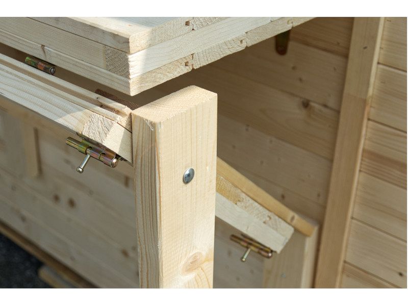 Chiosco Rio 310x184cm abete grezzo non trattato pareti 19mm porta singola Losa