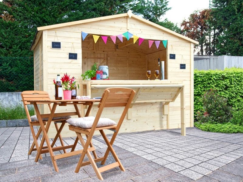 Chiosco Miami 310x300cm abete grezzo non trattato pareti 19mm porta singola Losa