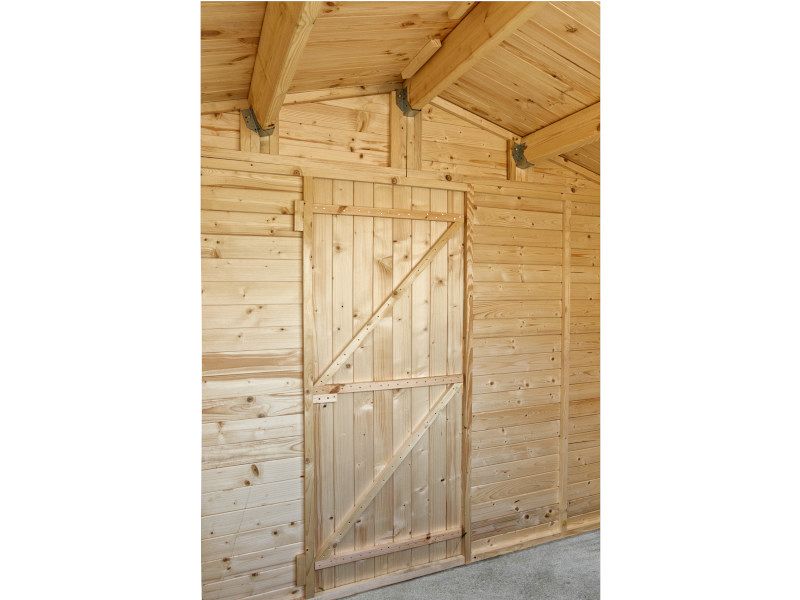 Chiosco Miami 310x300cm abete grezzo non trattato pareti 19mm porta singola Losa