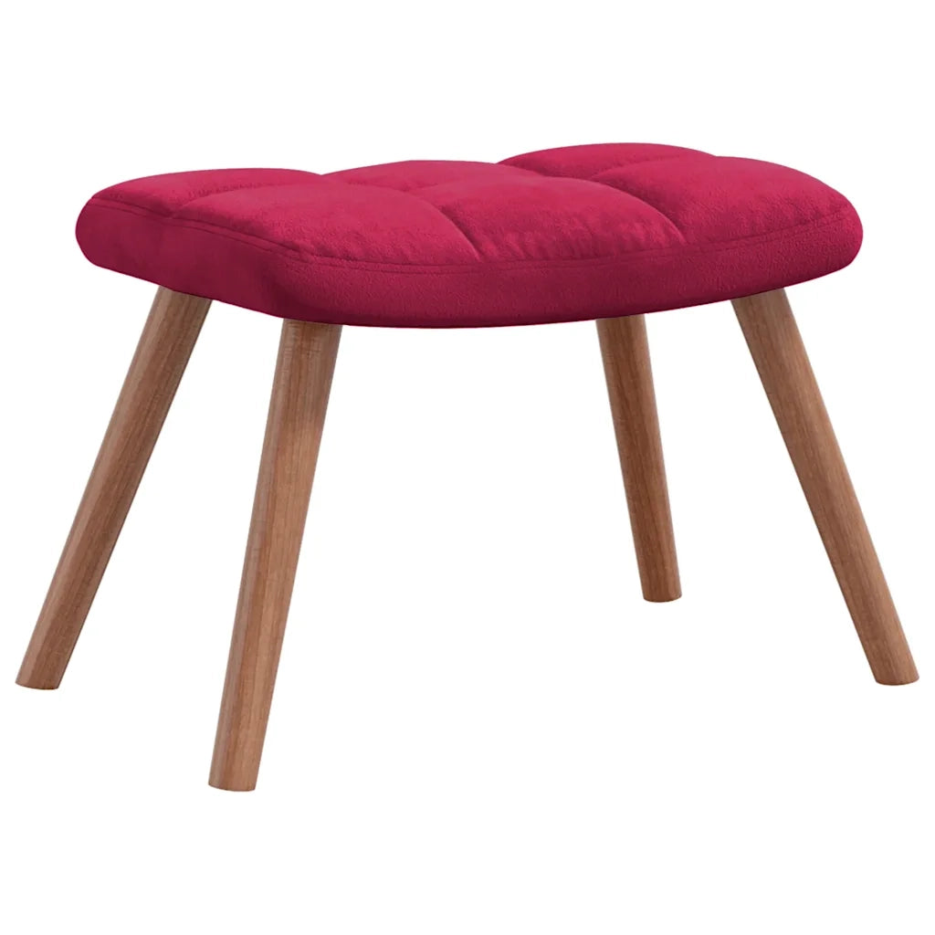 Poltrona a Dondolo con Poggiapiedi Rosso Vino in Velluto cod mxl 48539