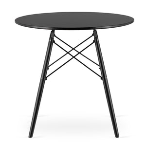 Valora KOVA TODI Tavolo rotondo 80cm - Nero / Gambe nere