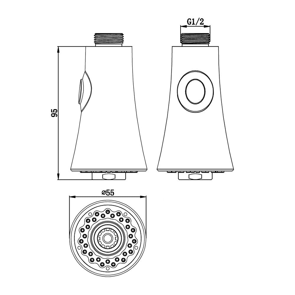 Doccetta a campana di ricambio per miscelatori lavello