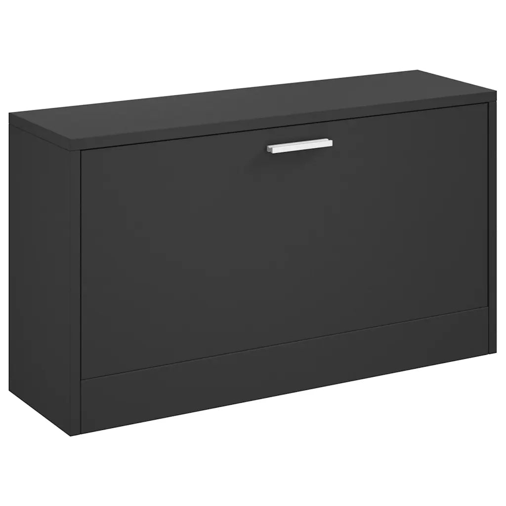 Panca-Sgabello Scarpiera Nera 80x24x45 cm in Legno Massello di Argilla
