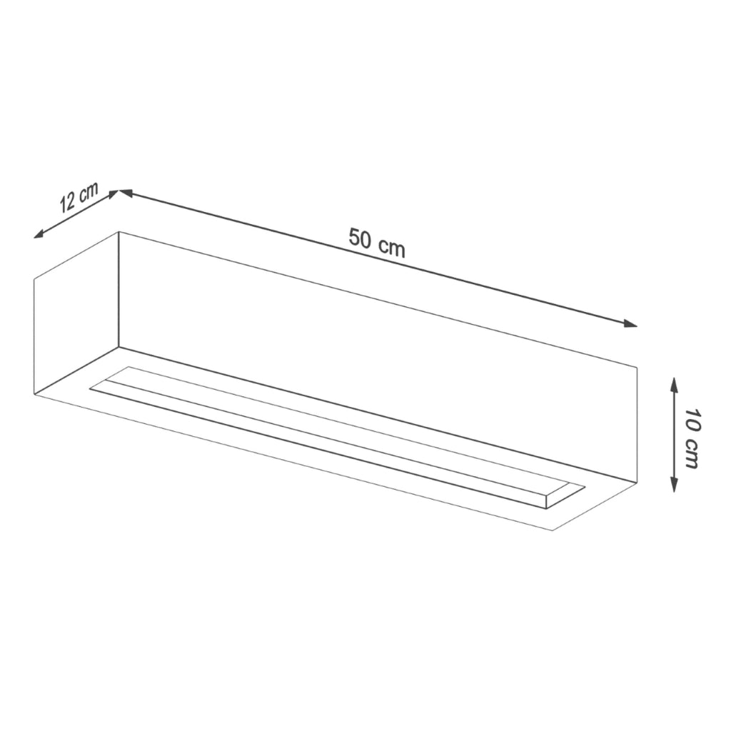 Applique POLARO 50cm cemento vetro grigio E27 Pure Lume