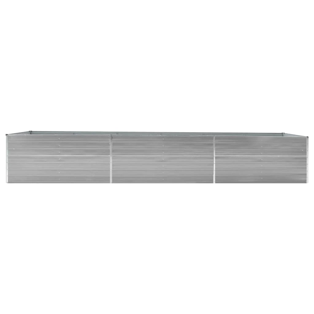 Aiuola rialzata per piante e fiori acciaio zincato 480 x 80 x 77 cm grigio 02_0001127