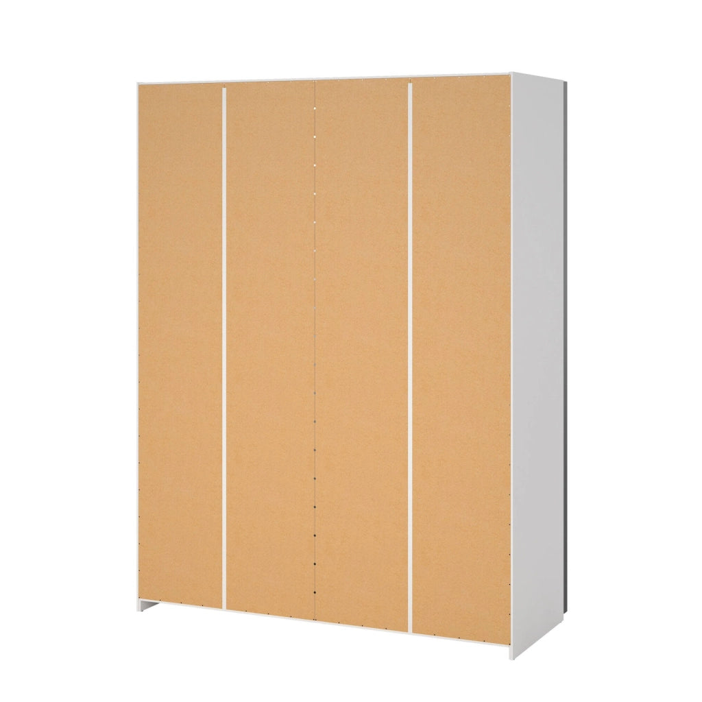Guardaroba 2 ante Seraphine, Mobile camera da letto, Cabina armadio portabiti, Armadio appendiabiti, 150x61 h200 cm, Bianco lucido