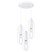 Lampada a sospensione Ocean Green Nicus a 3 luci, acciaio bianco, moderna, 43x130 cm