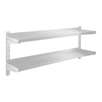 Mensola professionale da parete - 2 ripiani - Acciaio inox 140 cm 14_0001544