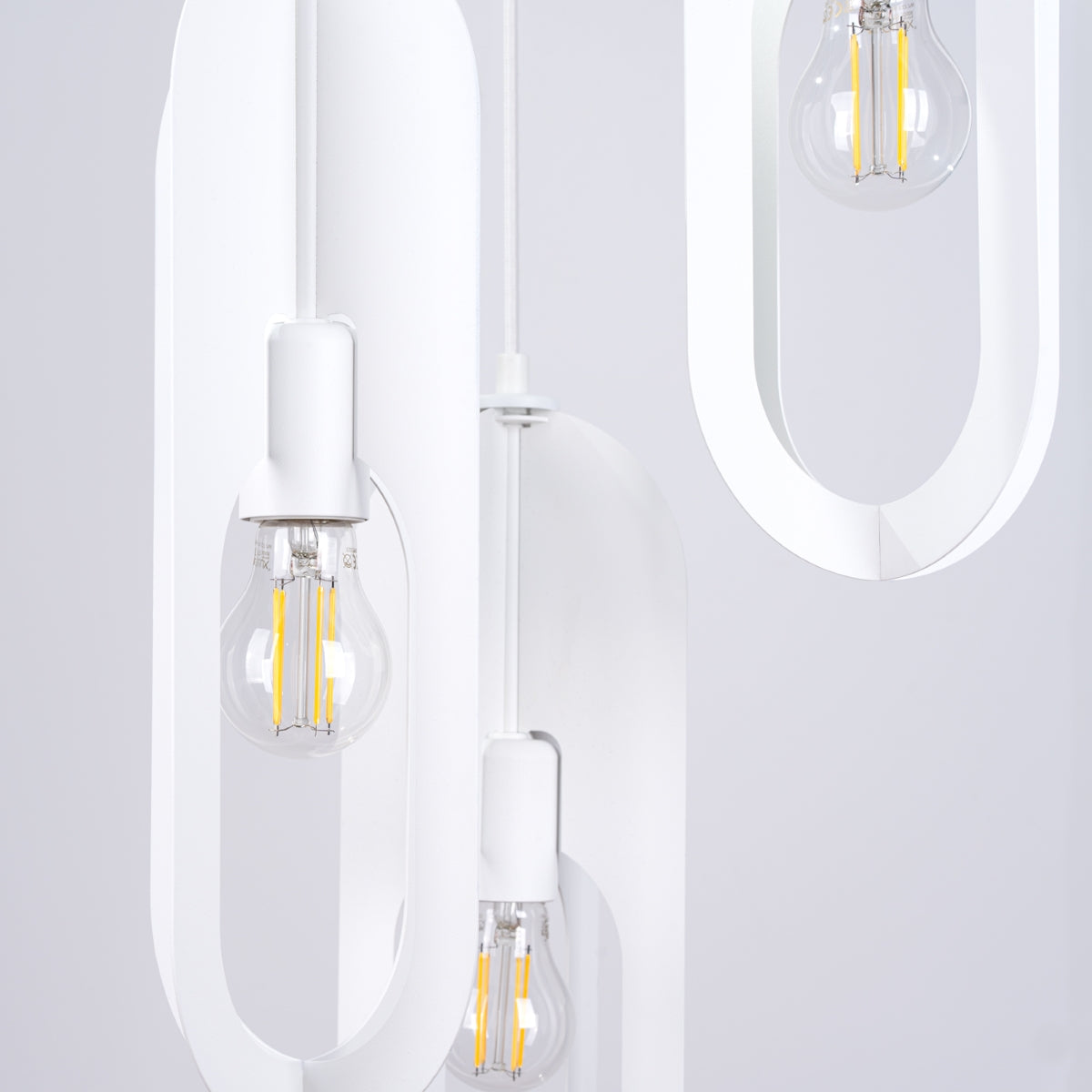 Lampada a sospensione Ocean Green Nicus a 3 luci, acciaio bianco, moderna, 43x130 cm