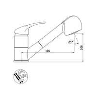 Rubinetto lavello monoforo con doccia estraibile